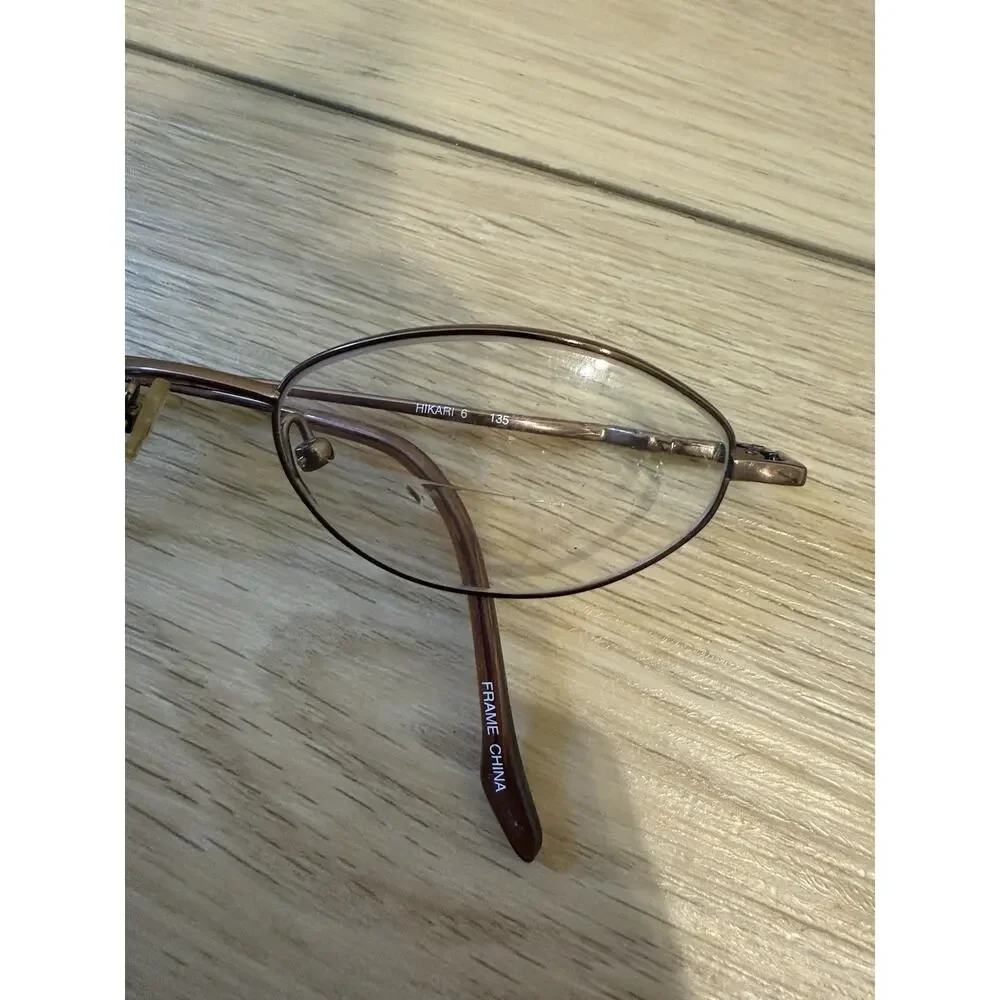 Hikari 6 Mens Half Rim Oval Eyeglasses Cafe 48-19-135 FRAMES ONLY
